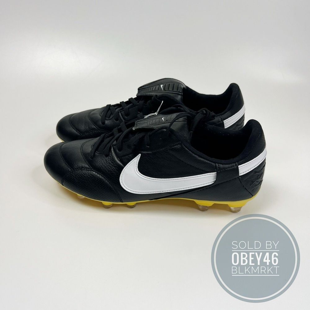 Nike Premier III FG Soccer Cleats Black White-Amarillo AT5889-005 Size 7M 8.5W